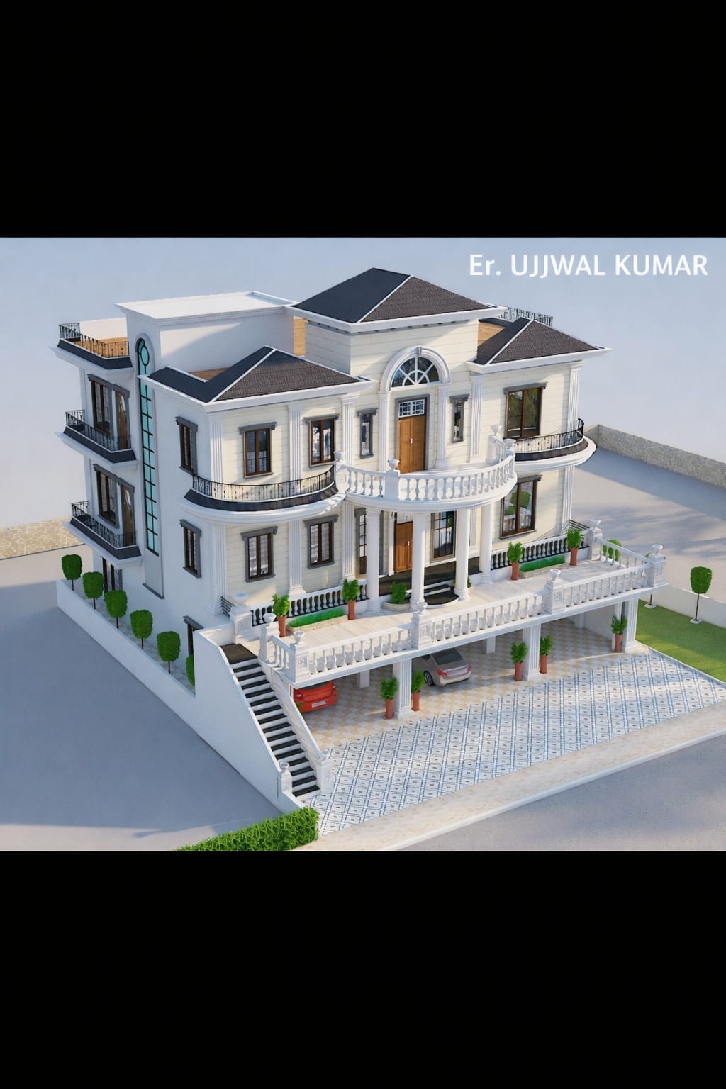 Luxury residential 3D elevation design
