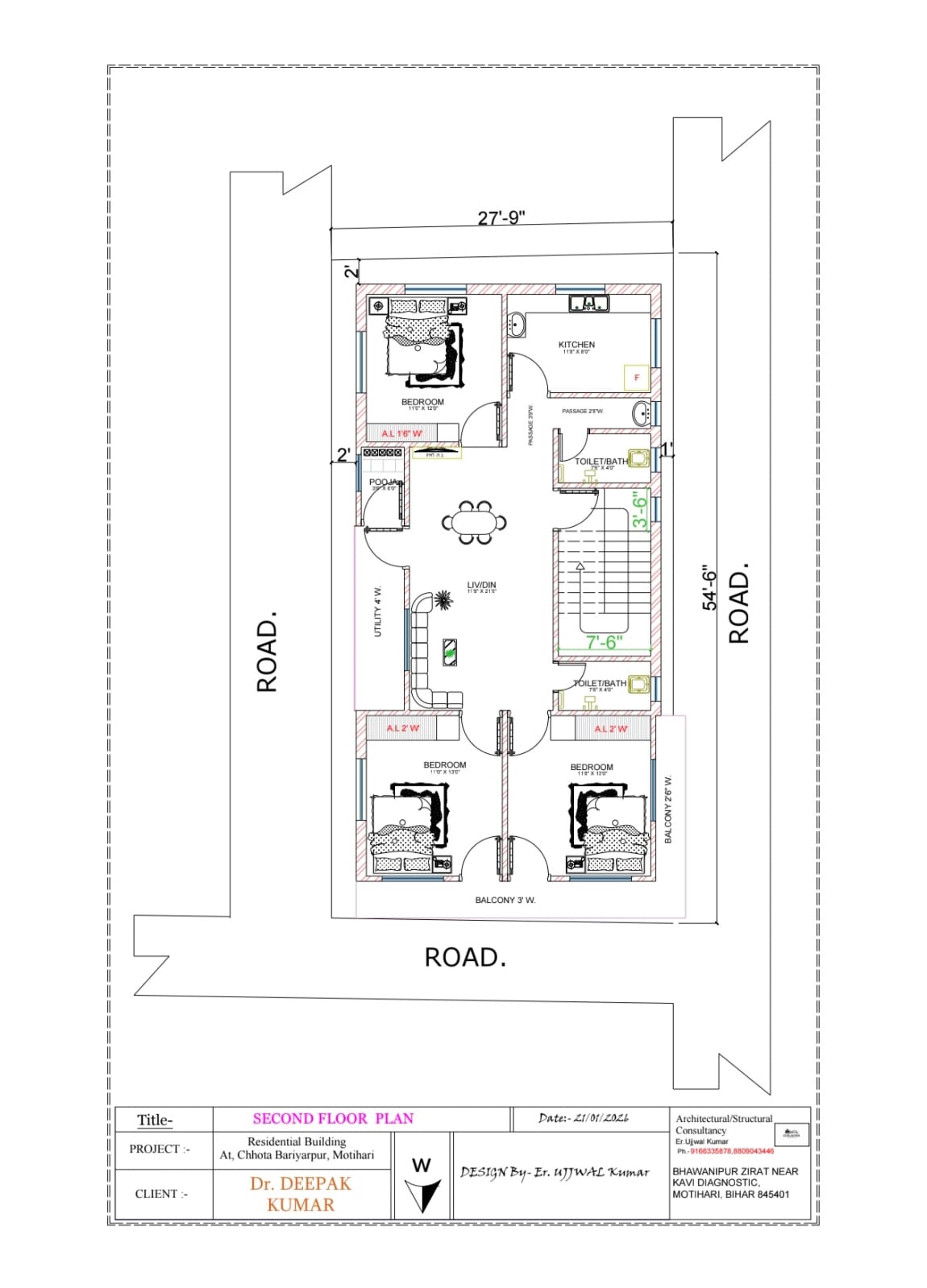 Second floor architectural plan